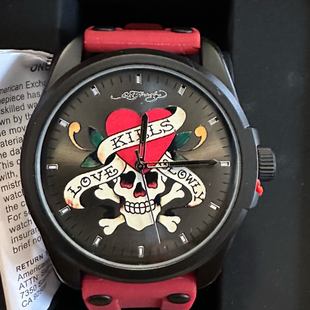 EdHardy skull watch. Men’s but unisex new in box